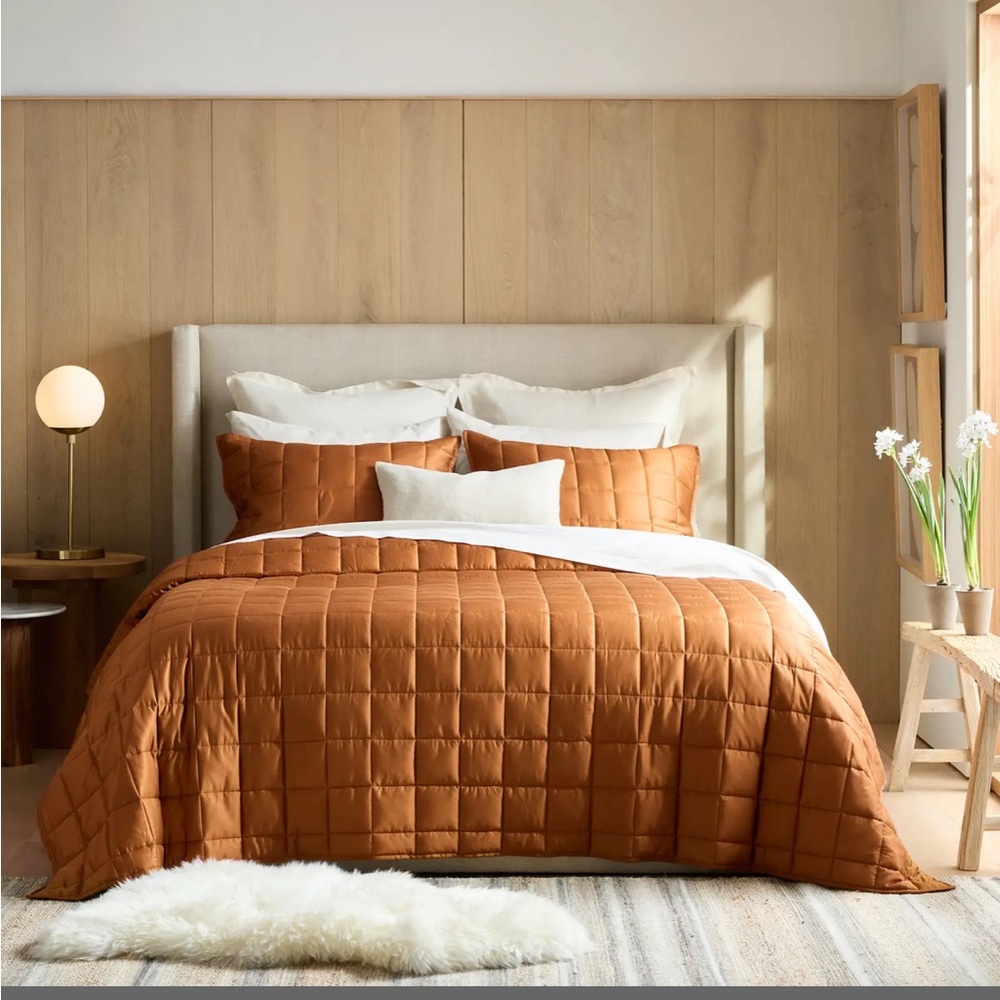 QUINCE BAMBOO BOX QUILT /terracotta /twin